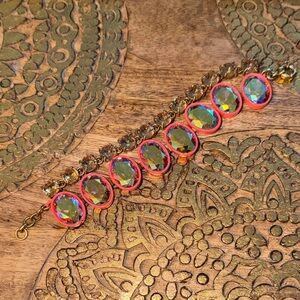 J.Crew Coral Brulee Bracelet Iridescent Oval Shaped Stones